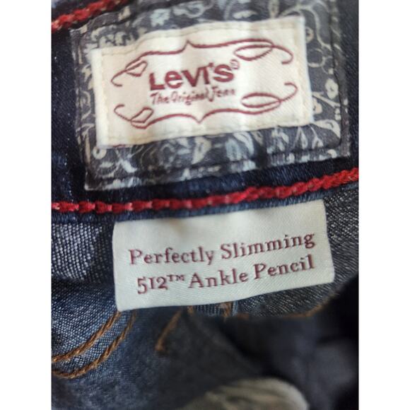 Levi's 512 Womens (Size 8) Dark Blue Denim Perfectly Slimming Ankle Pencil Jeans - Picture 3 of 8